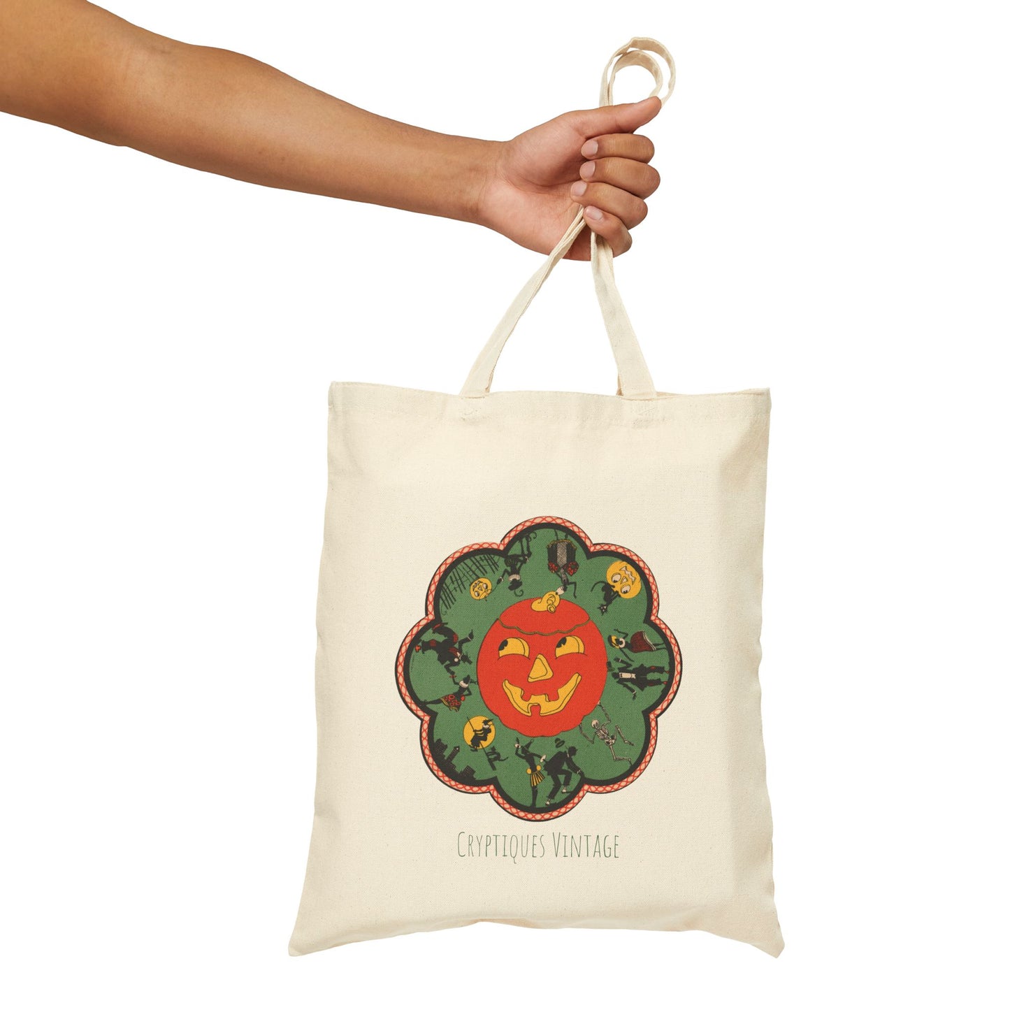 1920s Green Coaster/Doily with JOL Cotton Canvas Tote