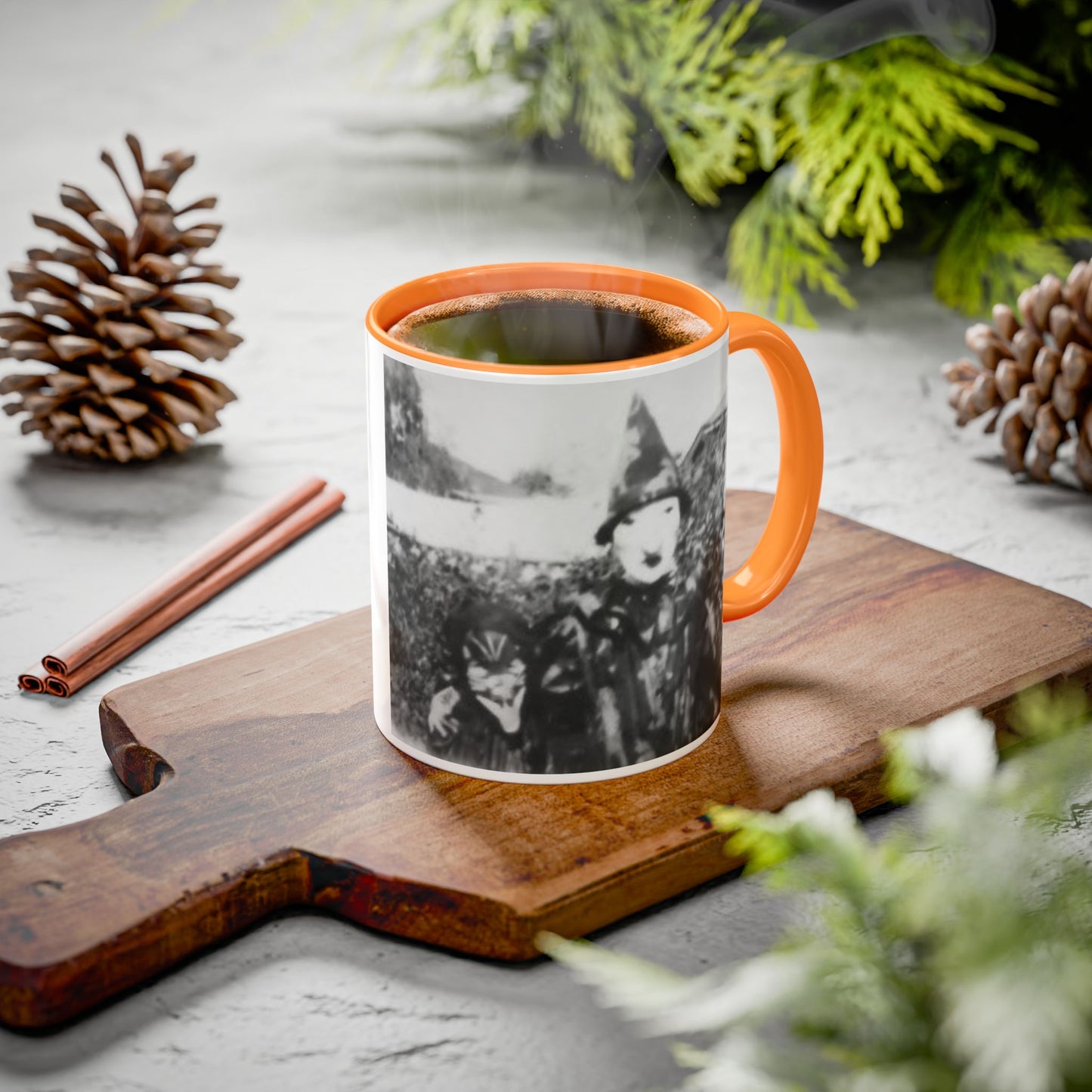 2 1940's Kids in Masks Colorful Mug