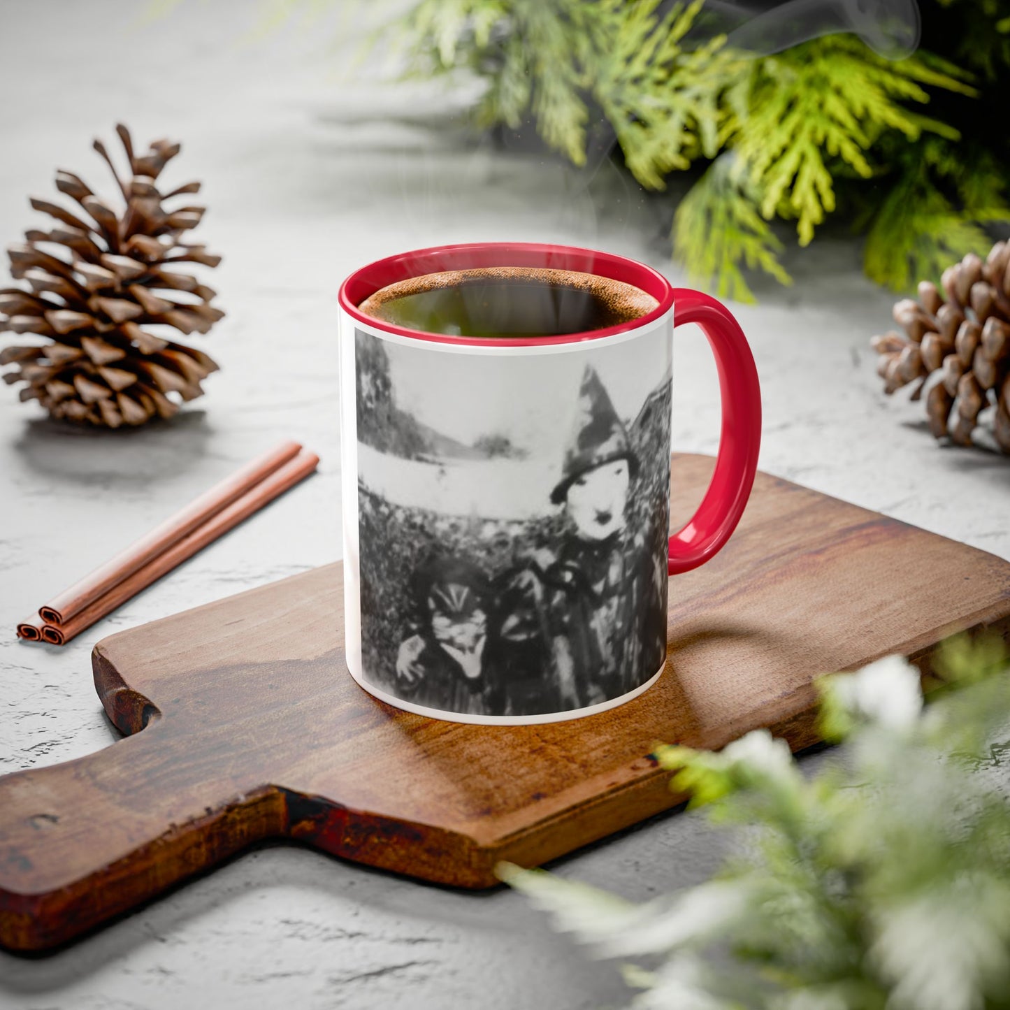 2 1940's Kids in Masks Colorful Mug