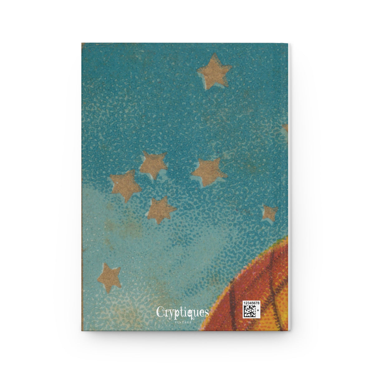 Lined Notebook w/ Authentic Vintage Halloween Image of Pumpkin Hot Air Balloon Postcard From 1909