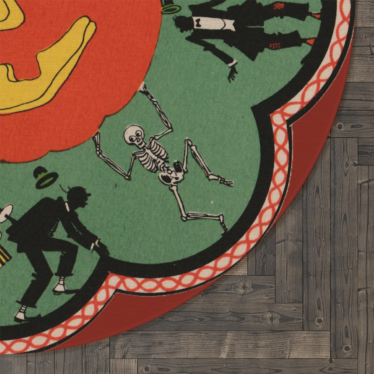 1920's Green Pumpkin Coaster Rug