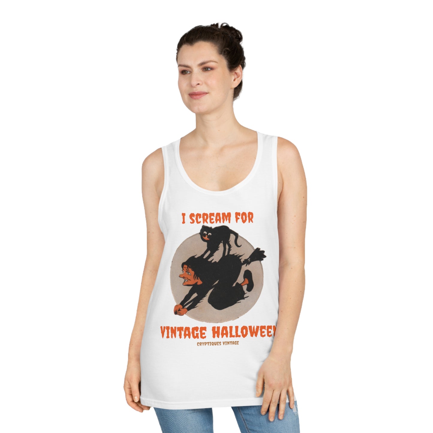 Witch Cat Broom Unisex Softstyle™ Tank Top