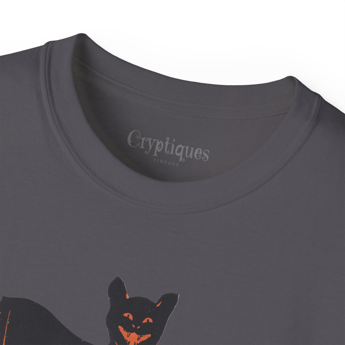 Adult T w/ Authentic Vintage Halloween 1930s Image of a Bat & Jack-O’-Lantern Die cut
