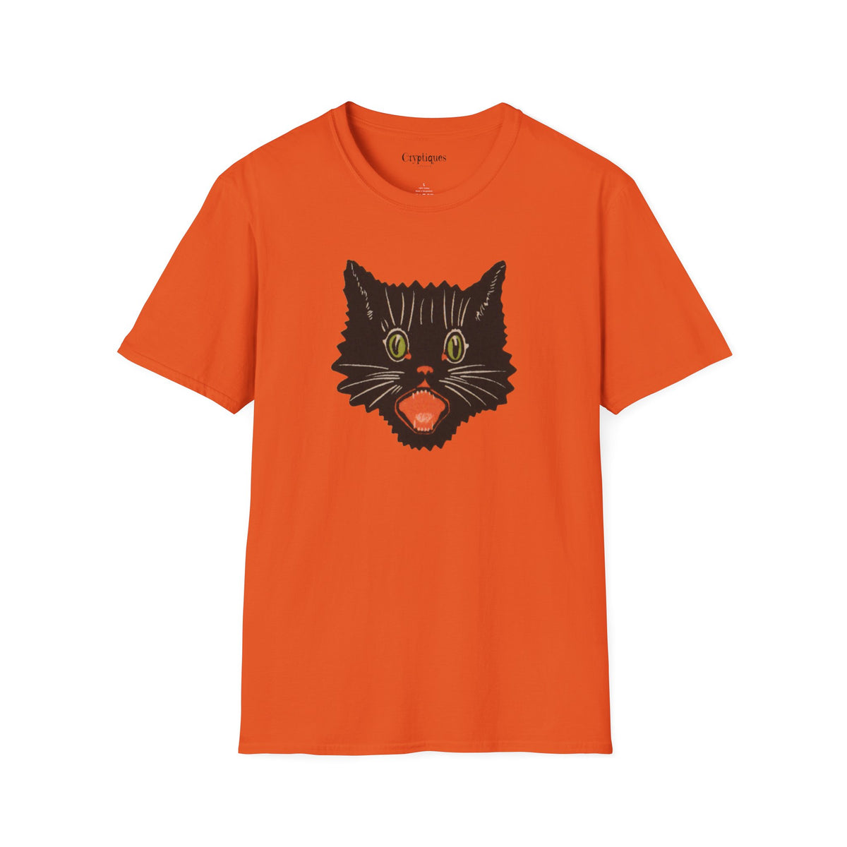 Adult T w/ Authentic Vintage Halloween 1920s Scaredy Cat Seal Image