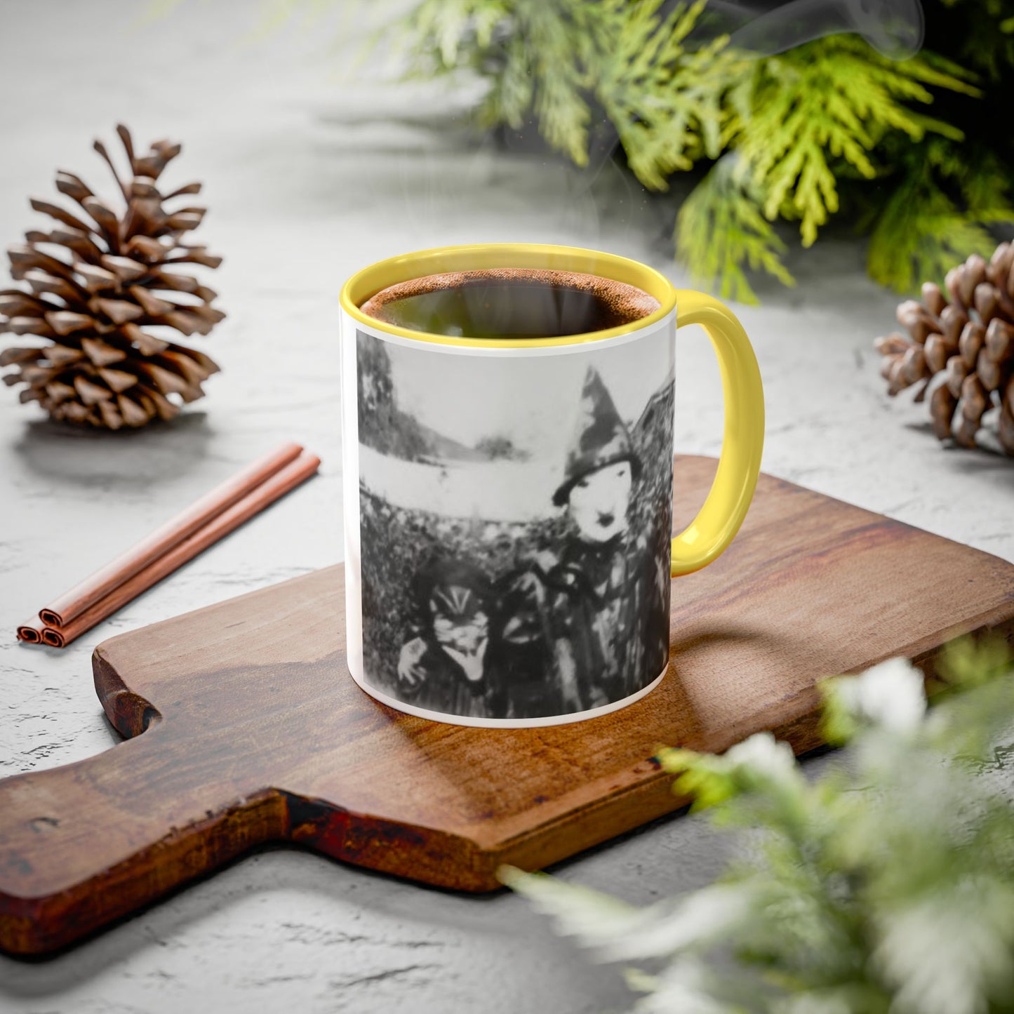 2 1940's Kids in Masks Colorful Mug