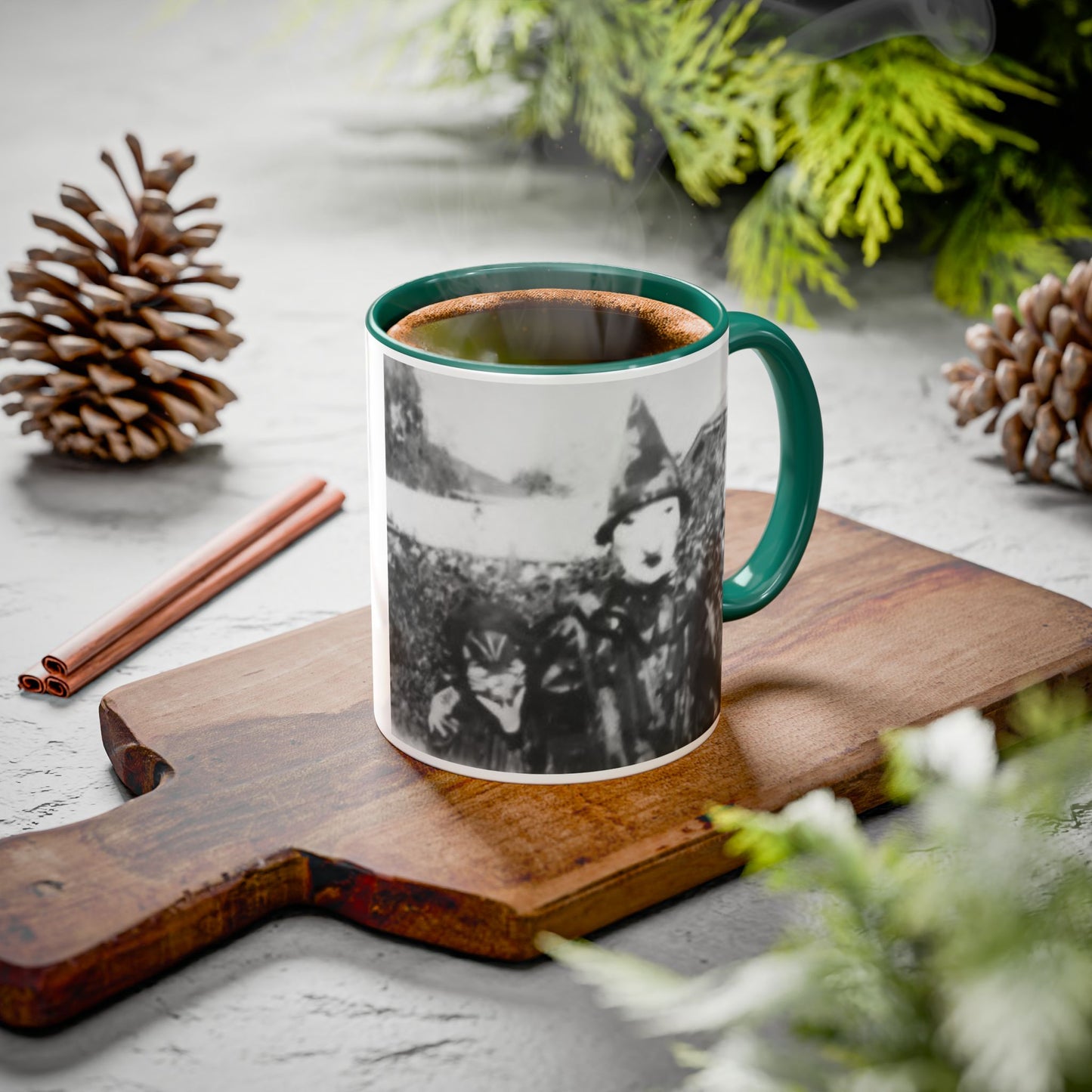 2 1940's Kids in Masks Colorful Mug