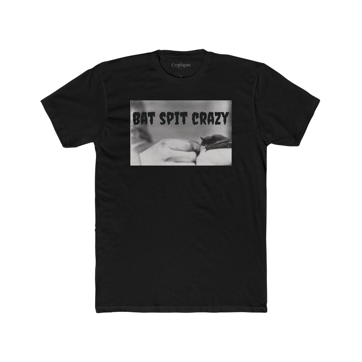 Adult T w/ Authentic Vintage 1940s Baby Bat Drinking Photograph Image 'Bat Spit Crazy'