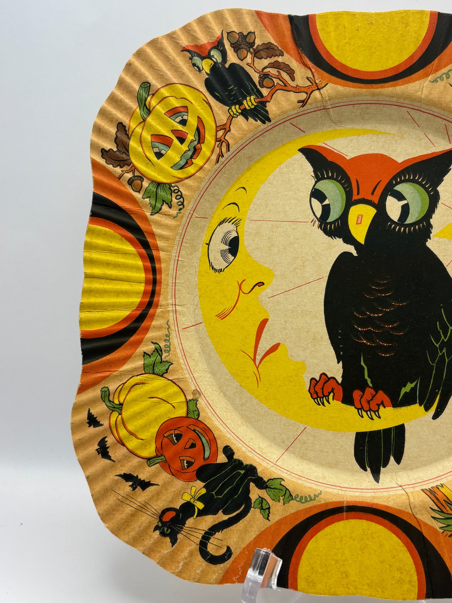 Vintage Halloween 1930s Coved Paper Plate