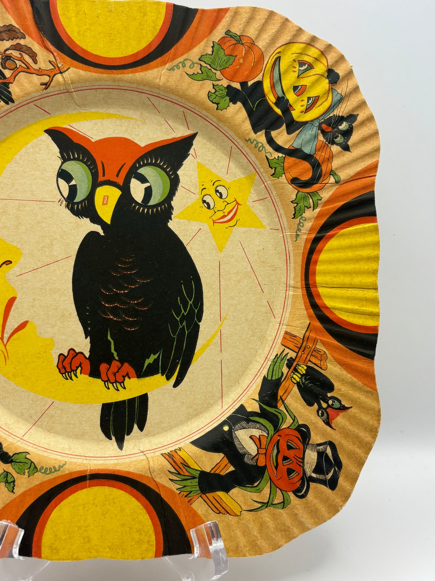 Vintage Halloween 1930s Coved Paper Plate