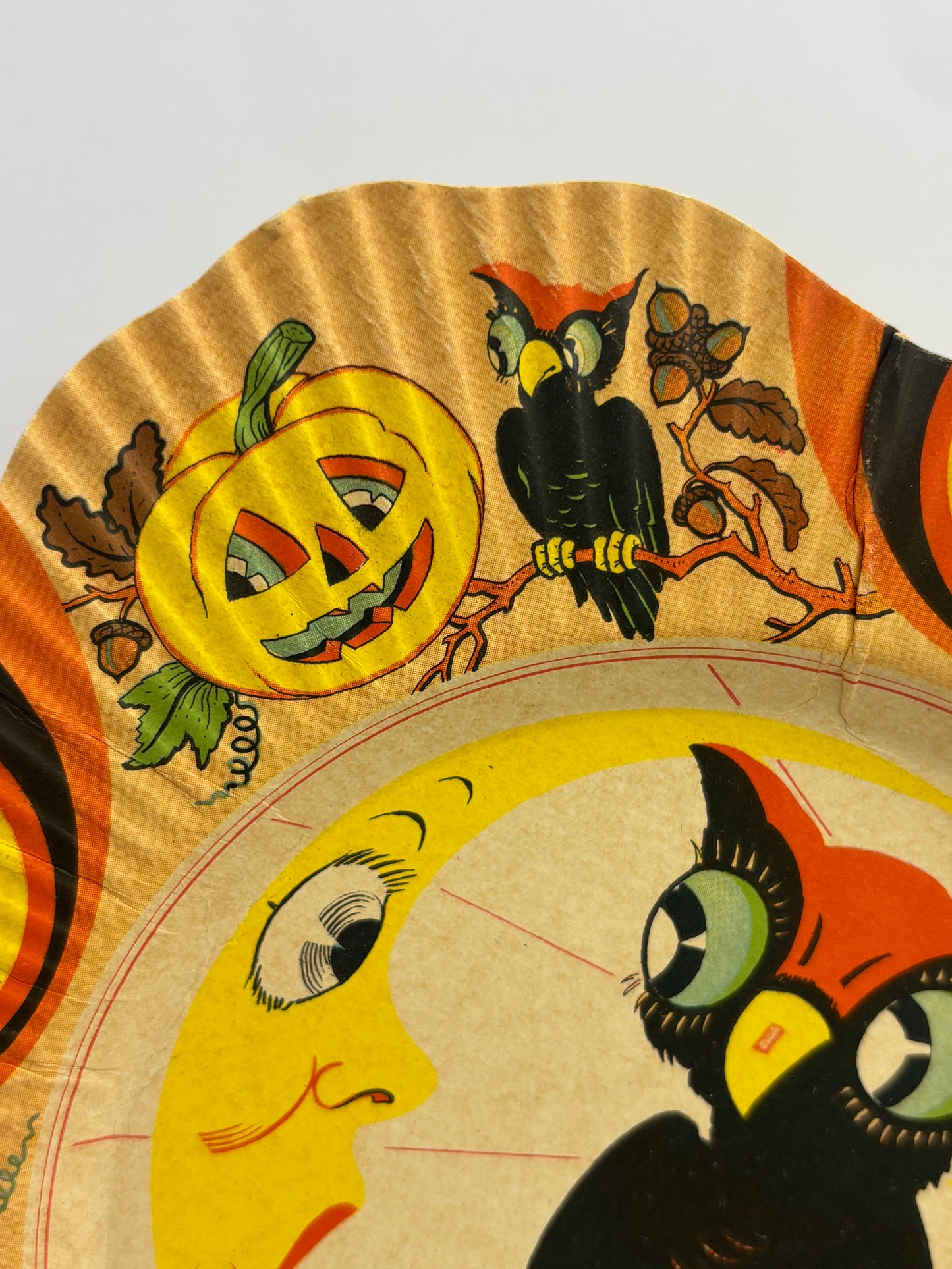 Vintage Halloween 1930s Coved Paper Plate
