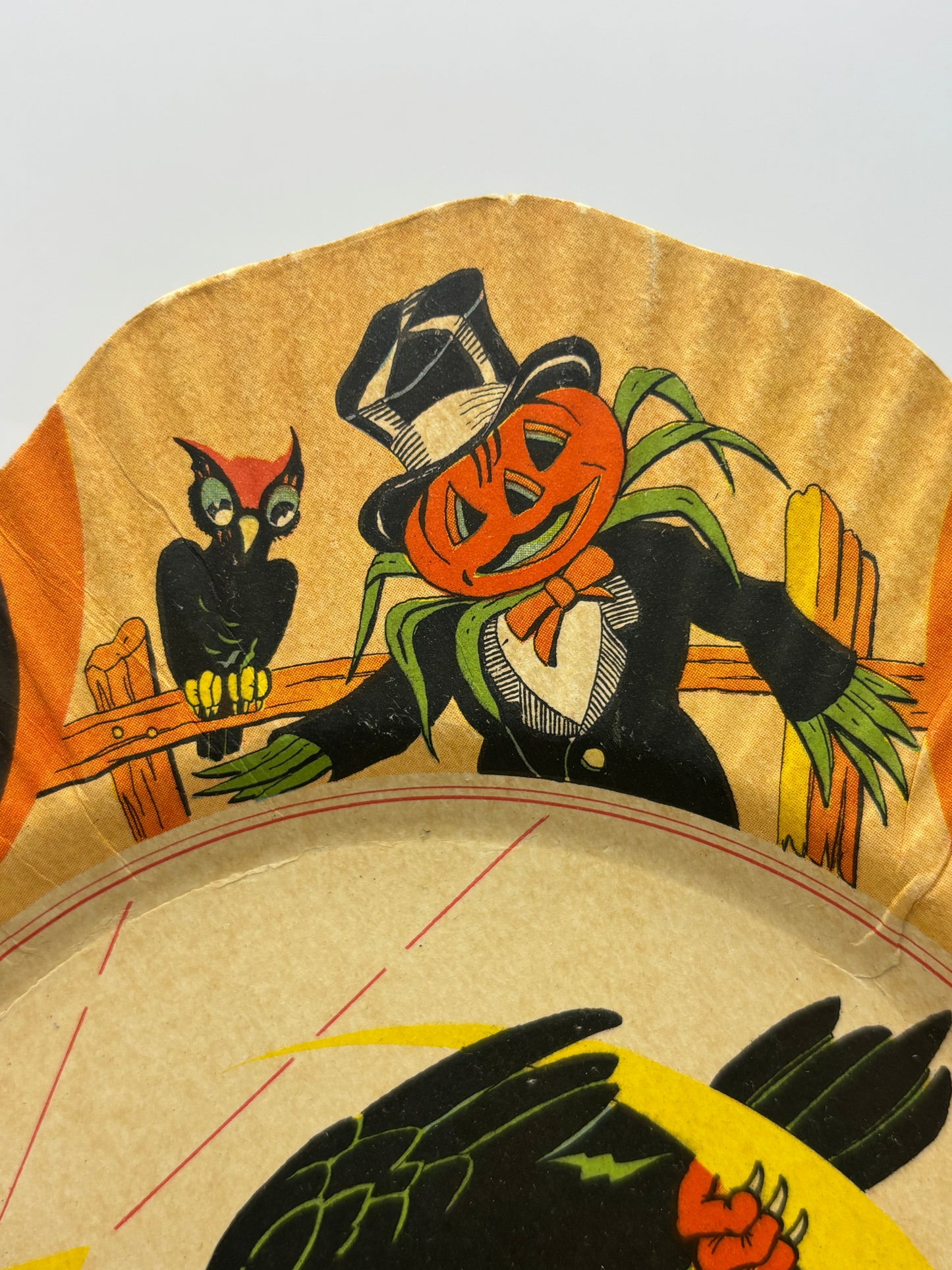 Vintage Halloween 1930s Coved Paper Plate