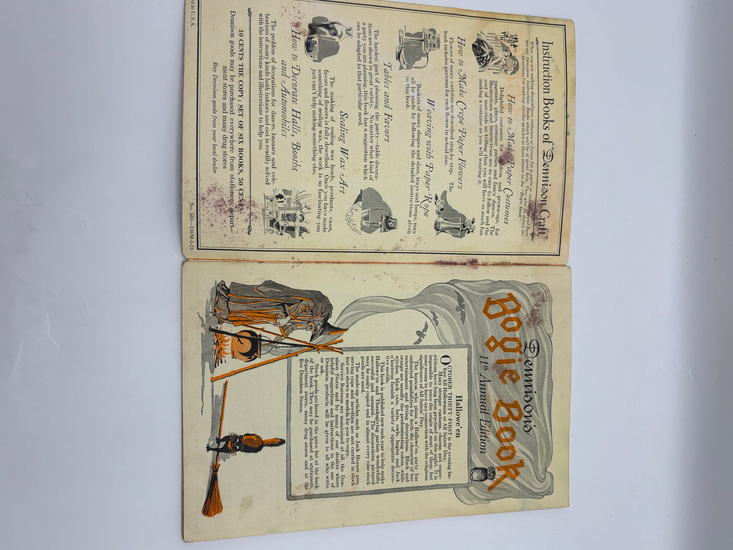 Vintage Halloween 1923 Softcover Dennison Bogie Book