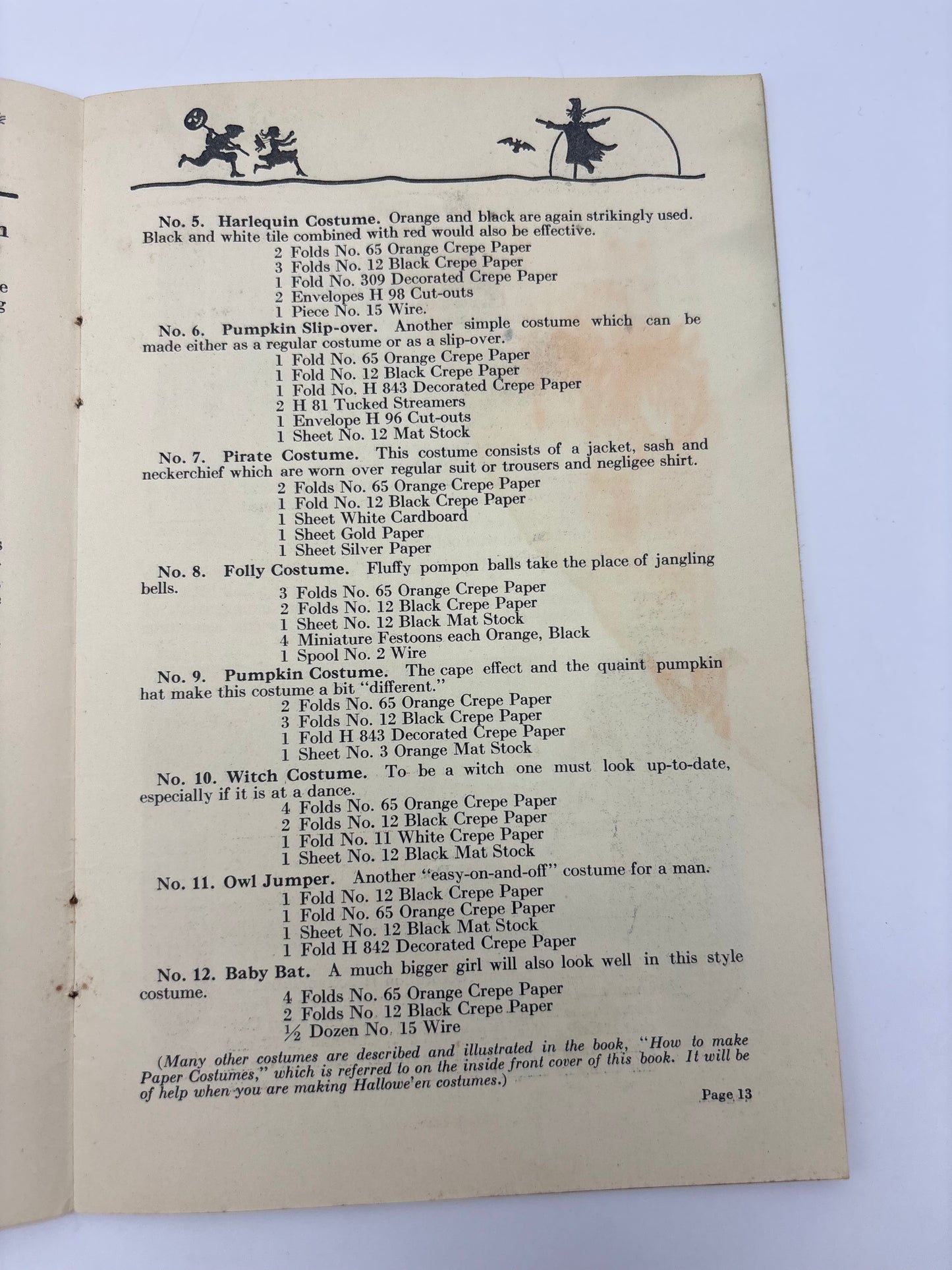 Vintage Halloween 1923 Softcover Dennison Bogie Book