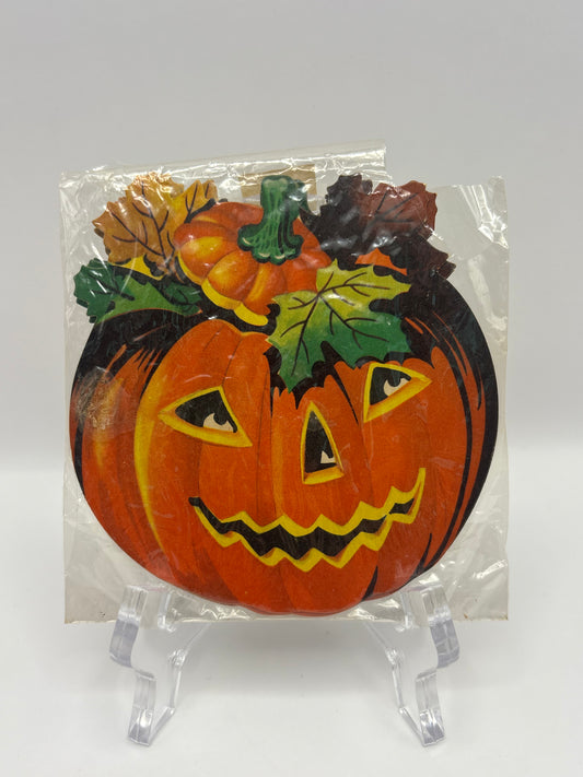 Vintage Halloween 1950s Dennison jack-o'-lantern Diecut Decorations