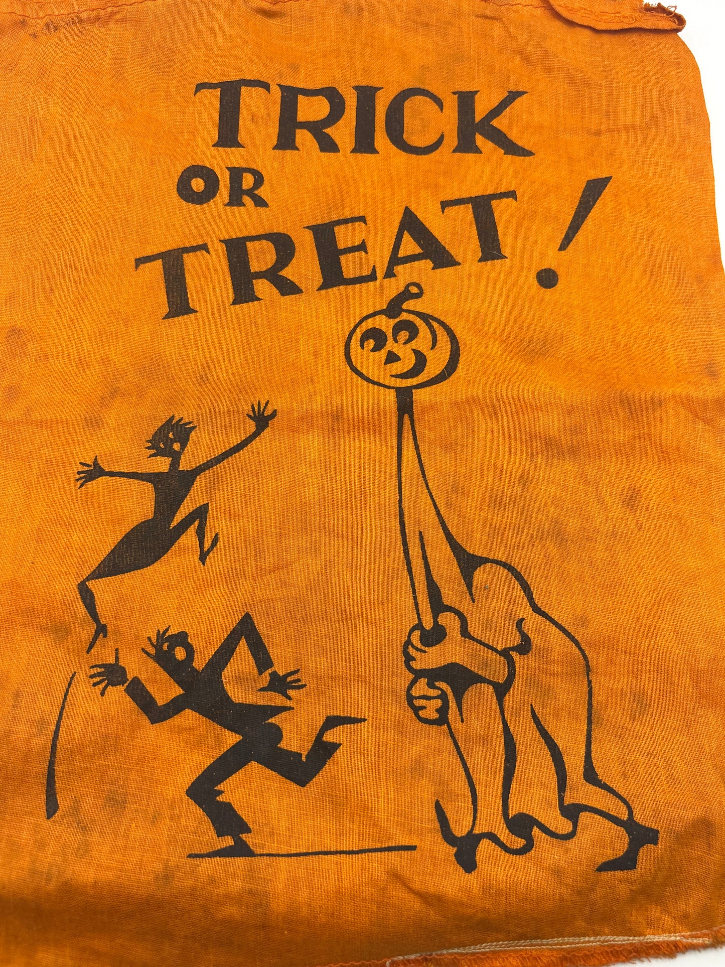 Vintage Halloween 1950s Cloth Trick Or Treat Bag