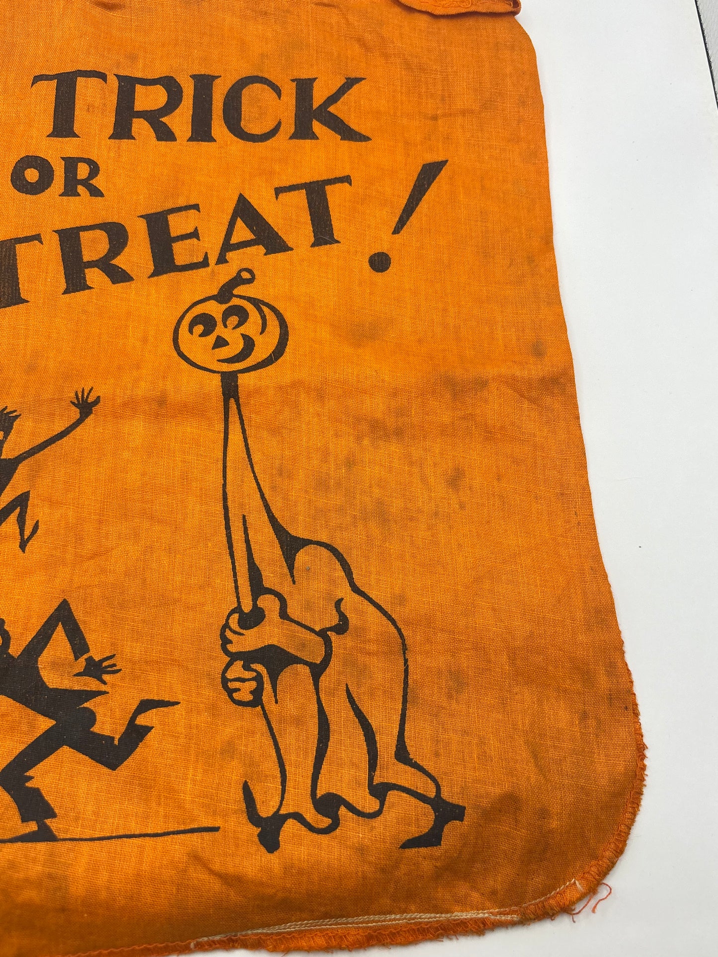 Vintage Halloween 1950s Cloth Trick Or Treat Bag