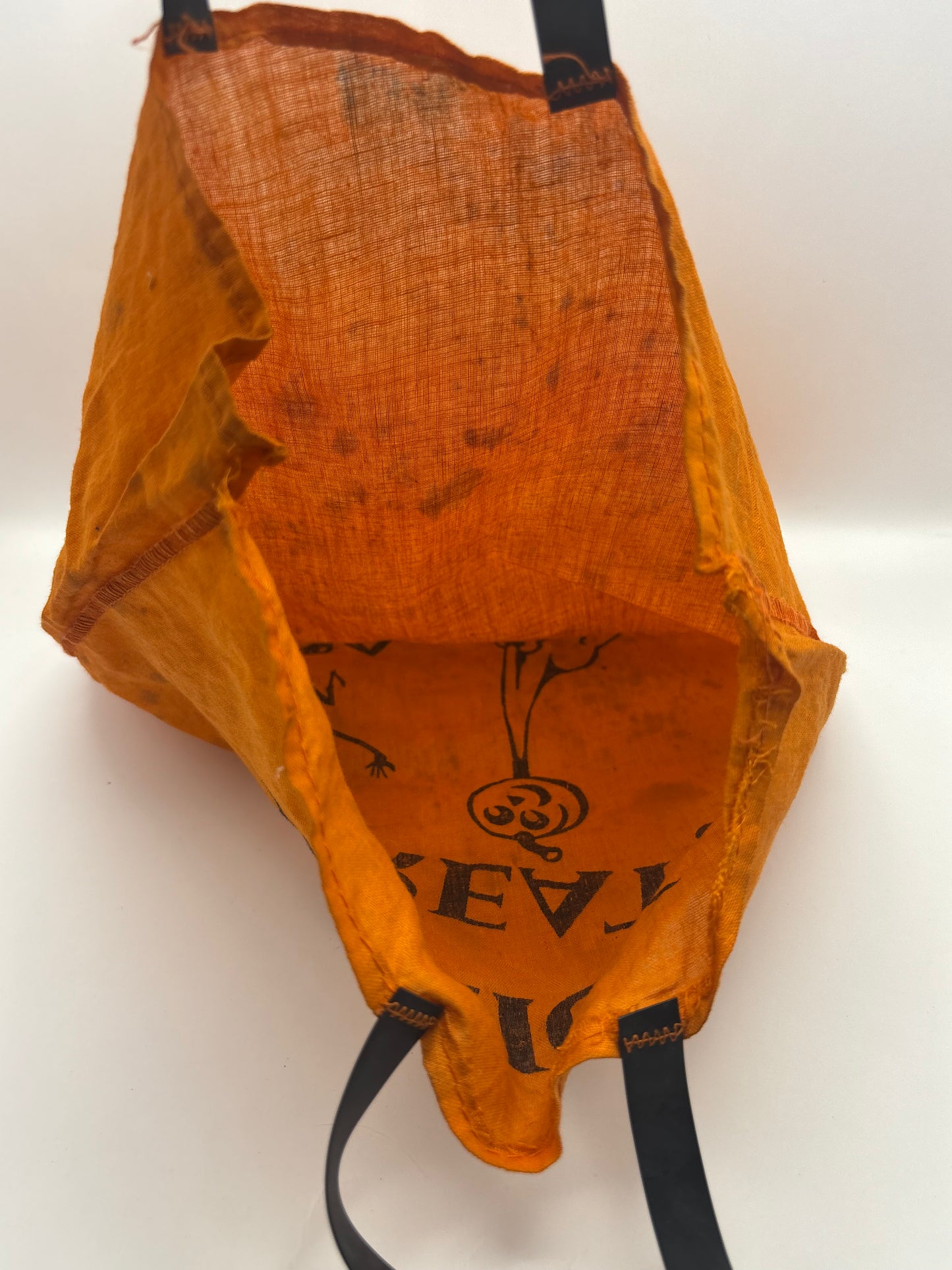 Vintage Halloween 1950s Cloth Trick Or Treat Bag