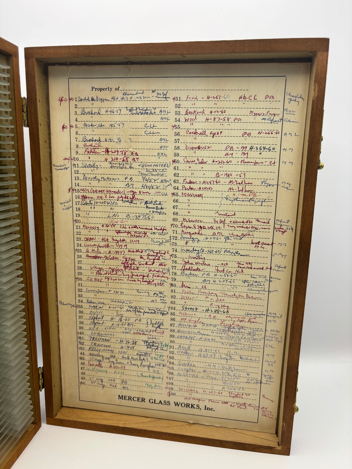 Vintage Wooden Box of Glass Slides of Specimen Samples. Real Life Dexter Stuff! (Copy)