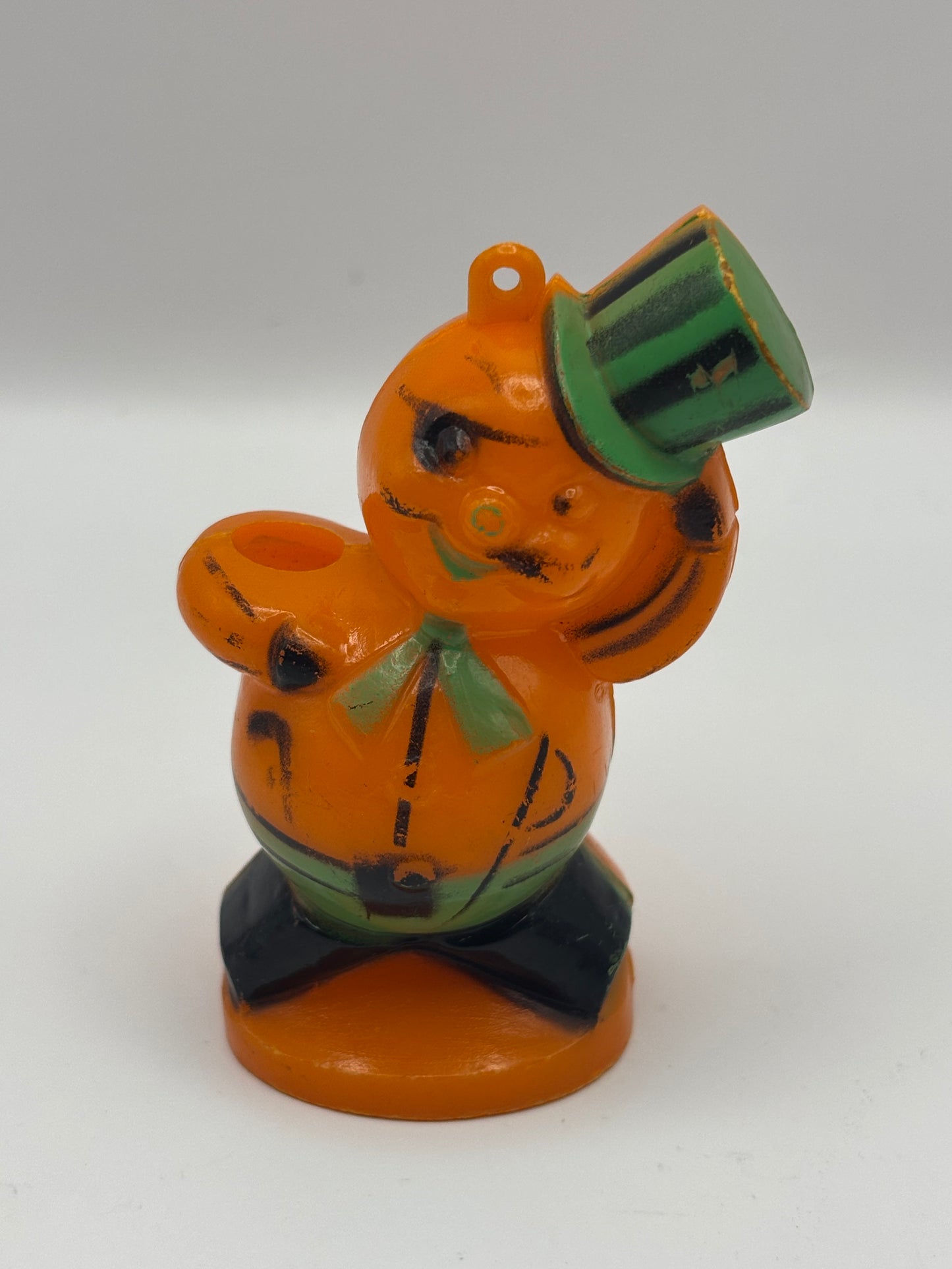 Vintage Halloween 1950s Hard Plastic Rosbro Pirate Cat Candy Container/Ornament