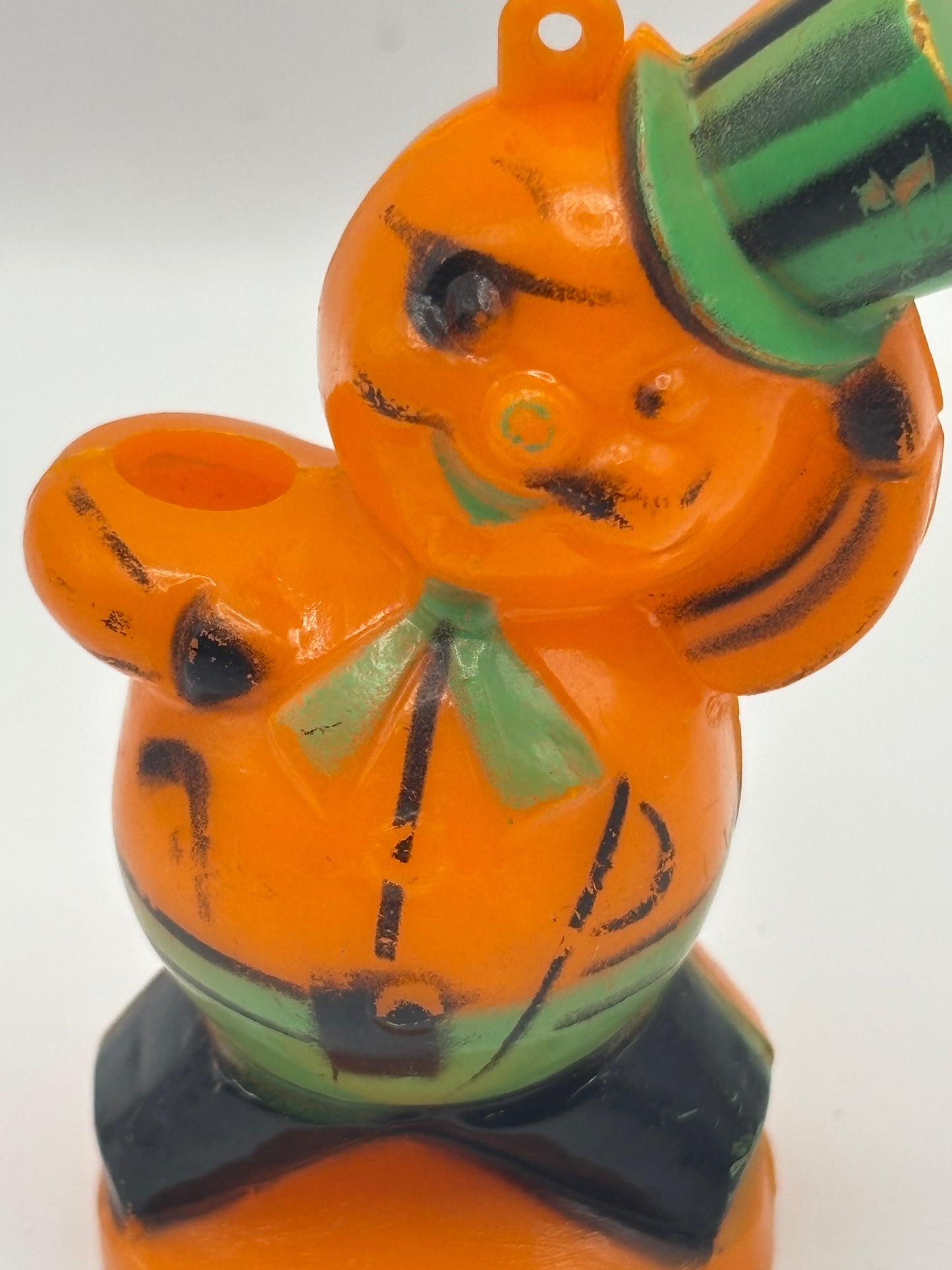 Vintage Halloween 1950s Hard Plastic Rosbro Pirate Cat Candy Container/Ornament