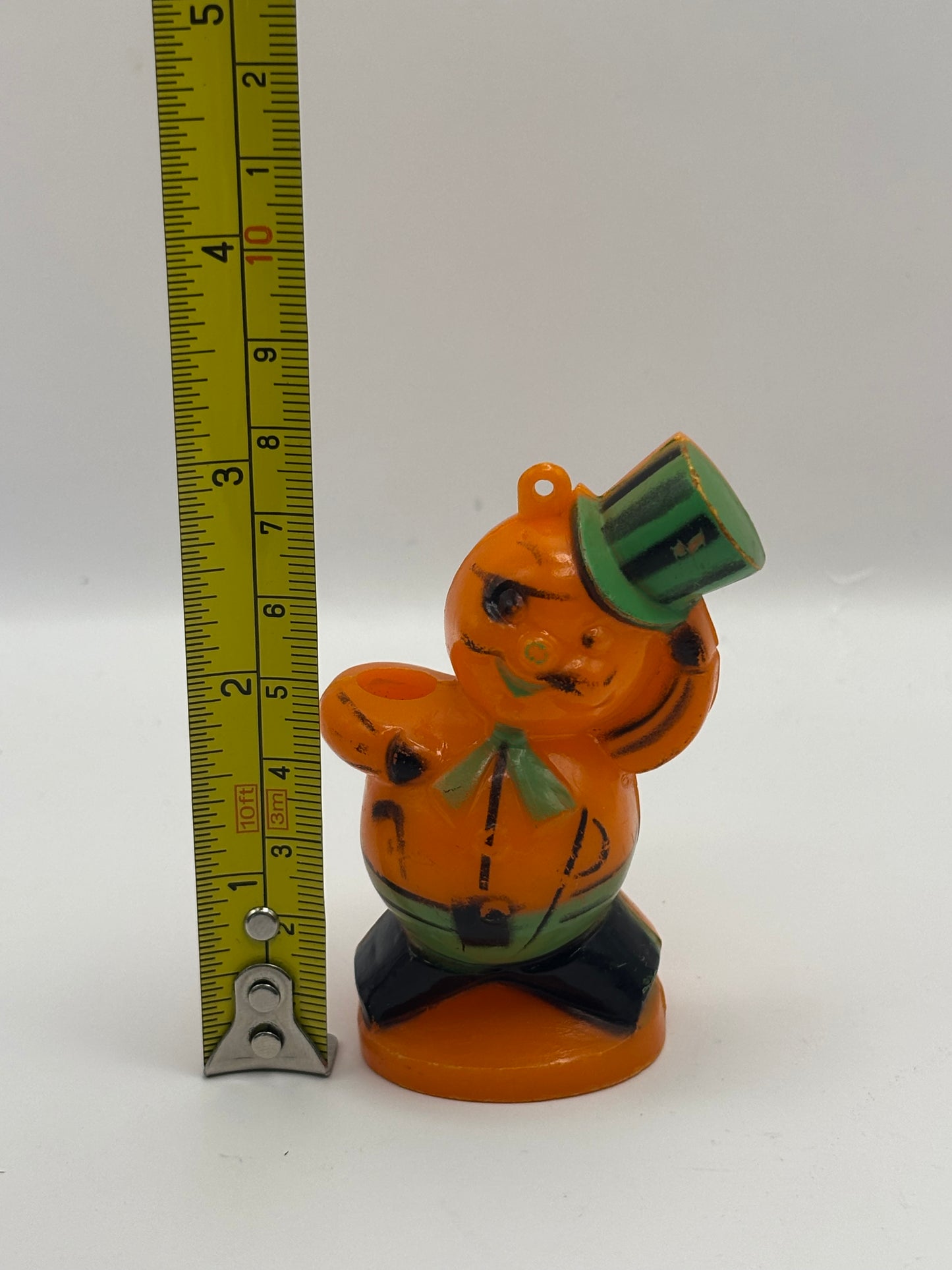 Vintage Halloween 1950s Hard Plastic Rosbro Pirate Cat Candy Container/Ornament