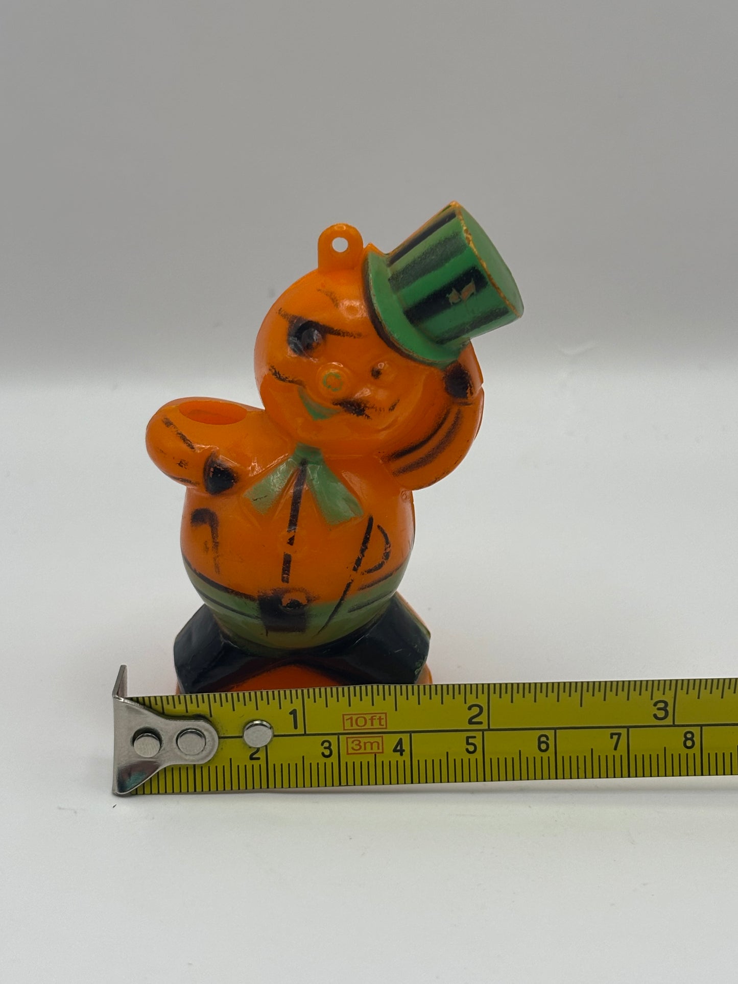 Vintage Halloween 1950s Hard Plastic Rosbro Pirate Cat Candy Container/Ornament
