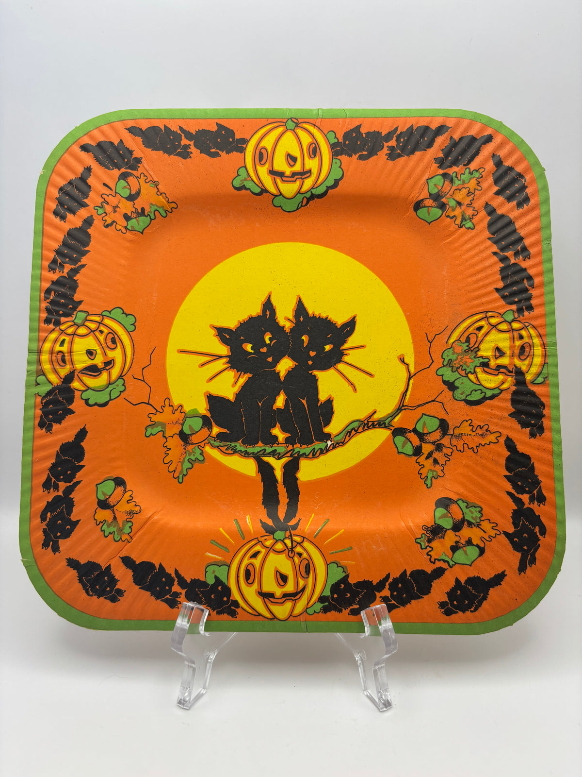 Vintage Halloween 1940s Halloween Party Coved Paper Plate