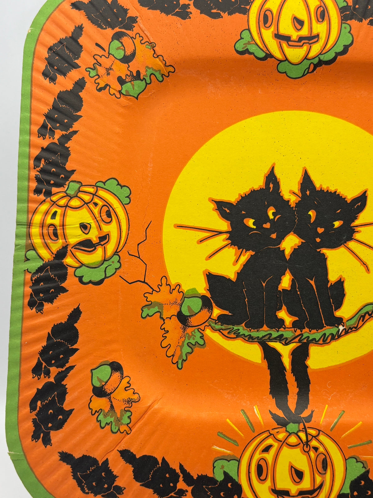 Vintage Halloween 1940s Halloween Party Coved Paper Plate