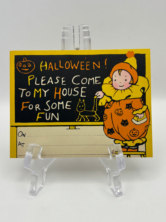 Vintage Halloween 1920s Dennison Halloween Party Invitation