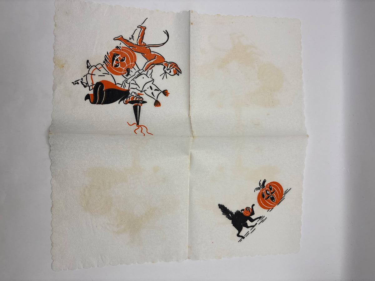 Vintage Halloween 1950s Crepe Paper Napkin