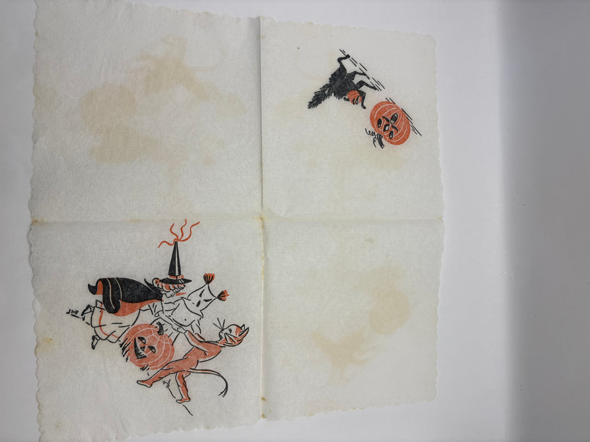 Vintage Halloween 1950s Crepe Paper Napkin