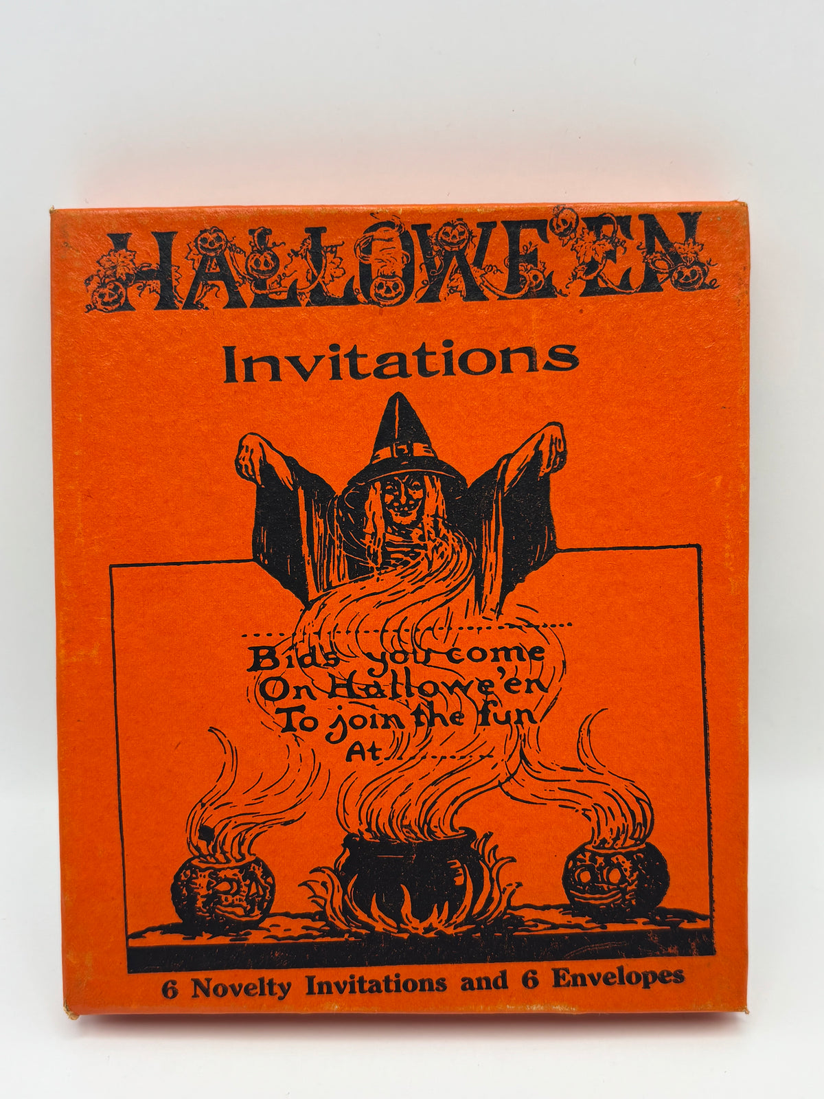 Vintage Halloween 1920s Boxed Set of Novelty Invitations and Envelopes