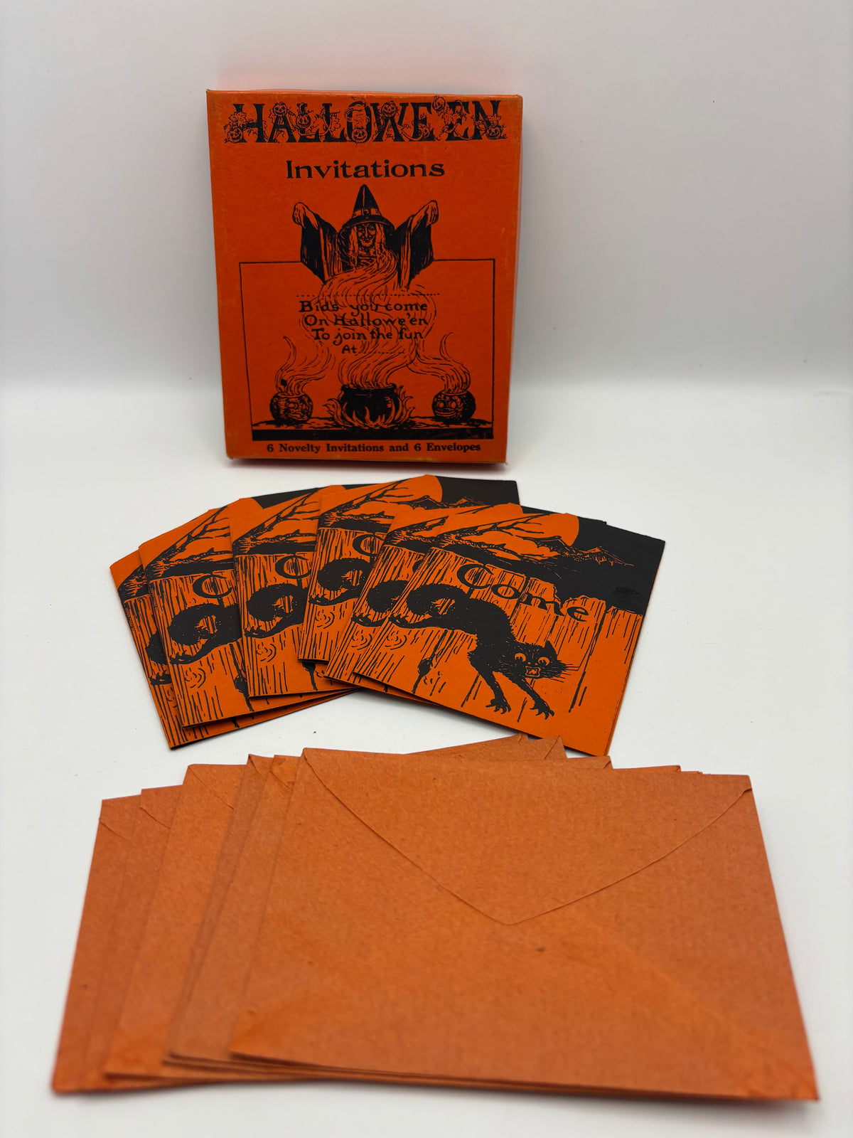 Vintage Halloween 1920s Boxed Set of Novelty Invitations and Envelopes
