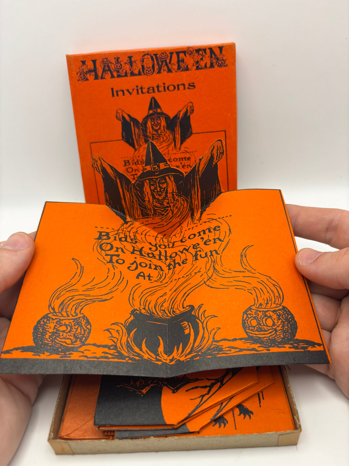 Vintage Halloween 1920s Boxed Set of Novelty Invitations and Envelopes