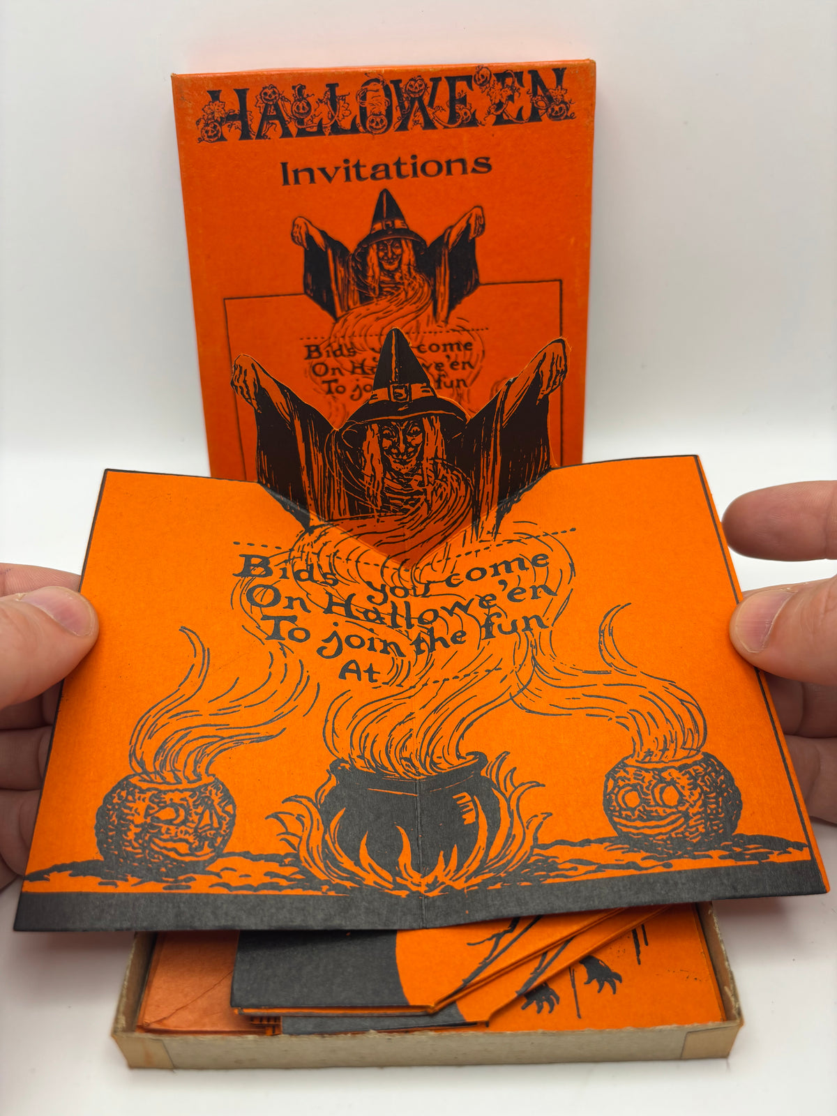 Vintage Halloween 1920s Boxed Set of Novelty Invitations and Envelopes