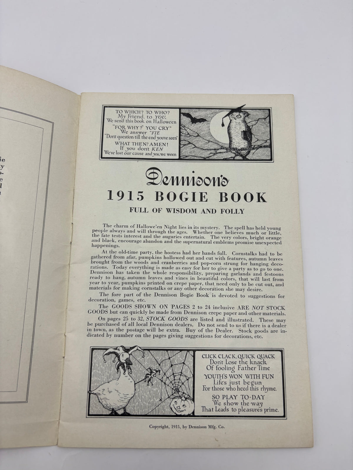1915 Dennison's Bogie Book in Original Envelope