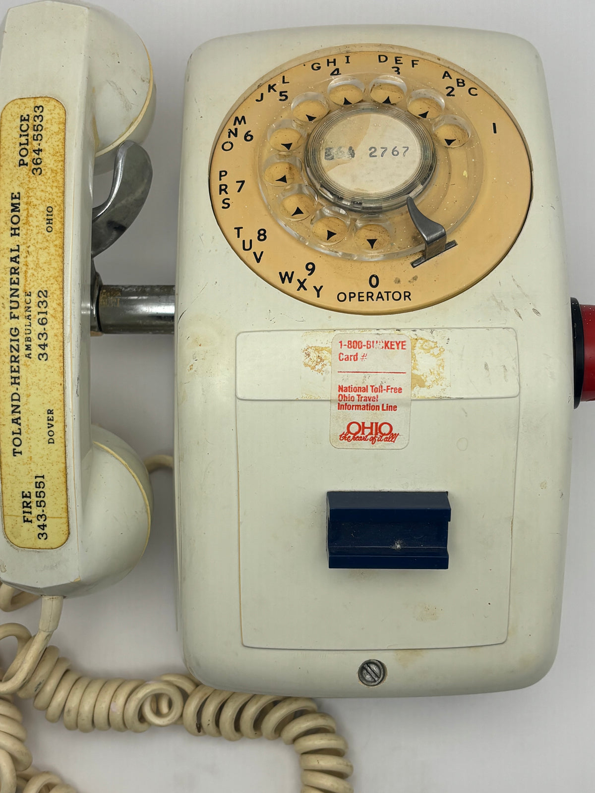 Vintage Rotary Dial Wall Phone Funeral Home