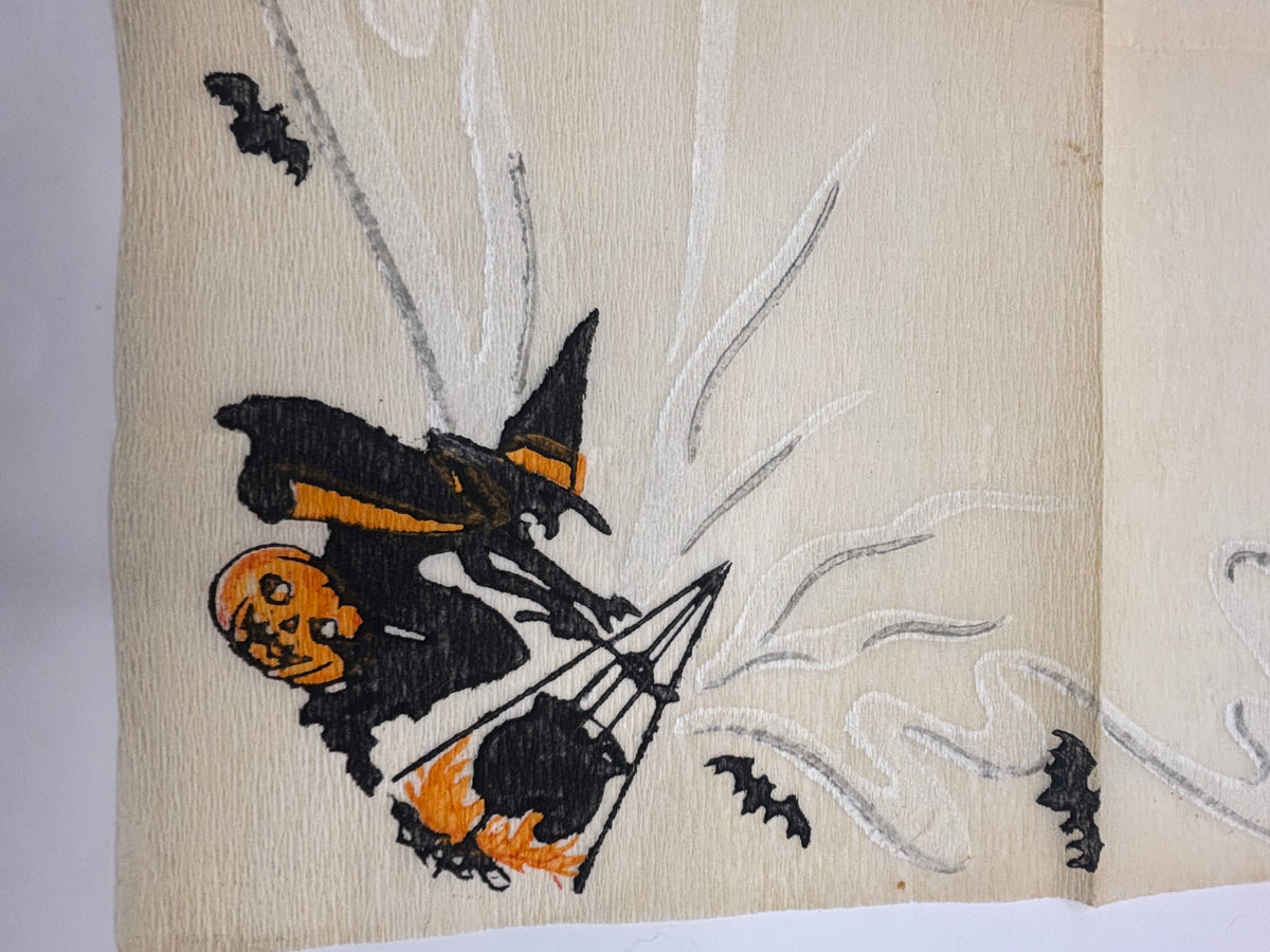 Vintage Halloween Early 1900s Crepe Paper Napkin
