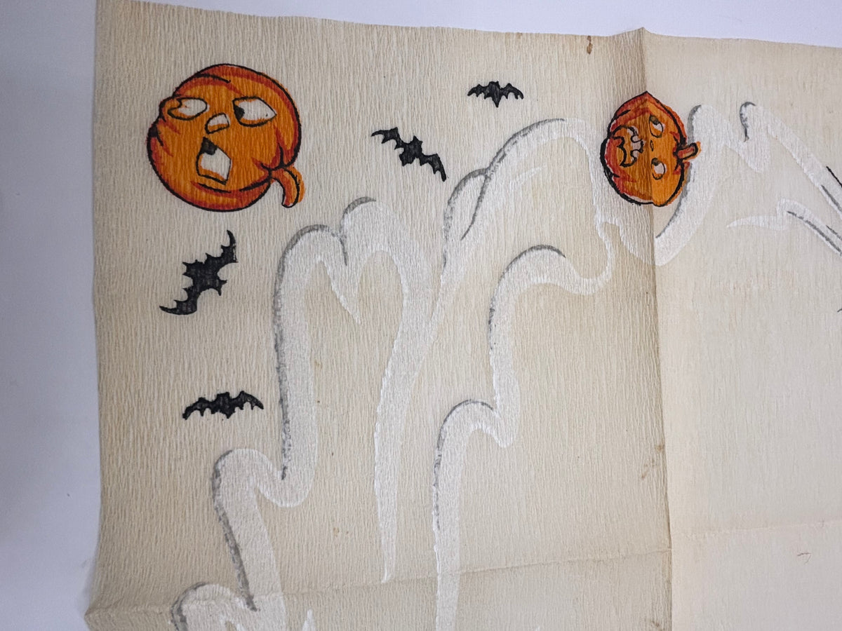 Vintage Halloween Early 1900s Crepe Paper Napkin