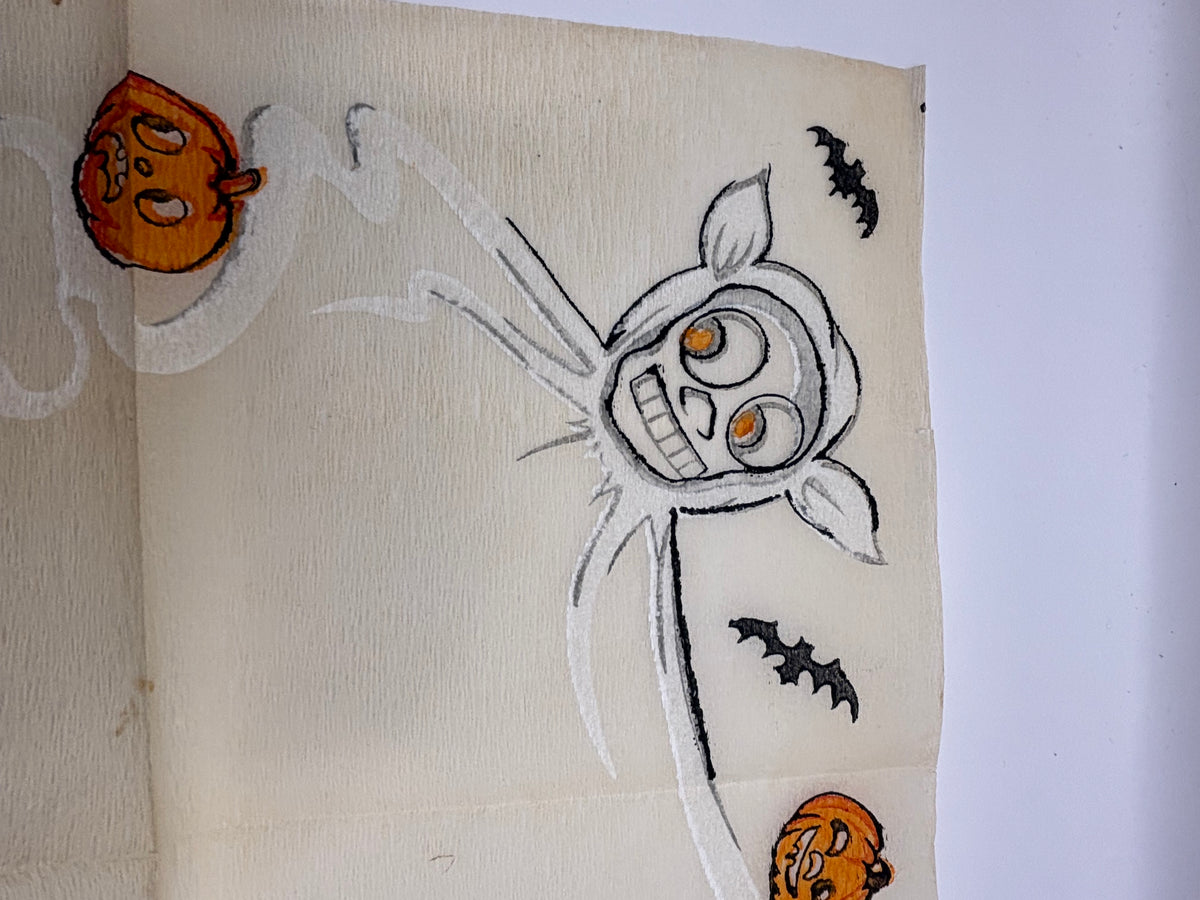 Vintage Halloween Early 1900s Crepe Paper Napkin