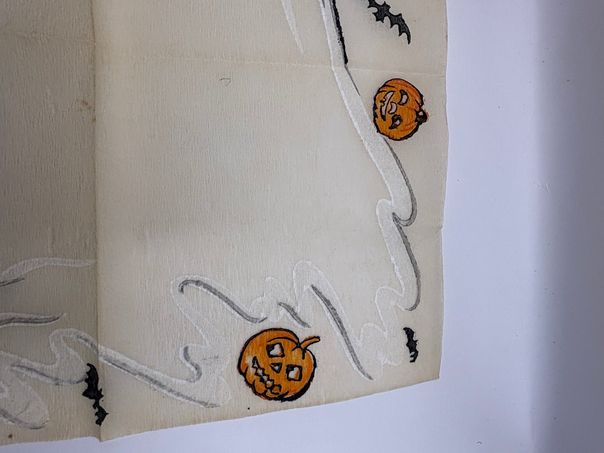 Vintage Halloween Early 1900s Crepe Paper Napkin