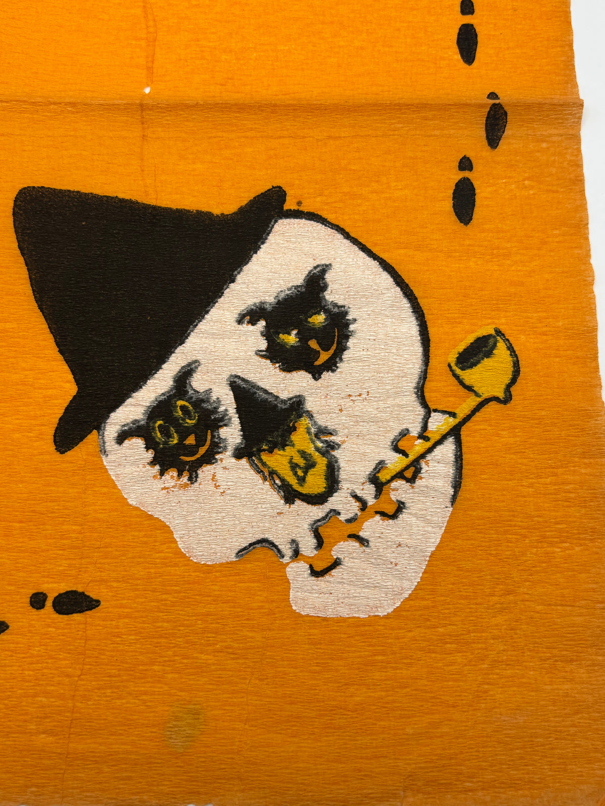 Vintage Halloween Early 1900s Crepe Paper Napkin