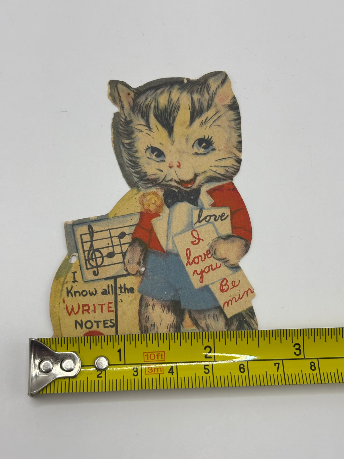 Vintage 1940s Valentines Card Cat