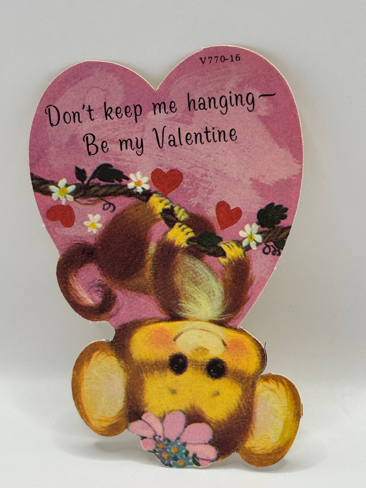 Vintage 1950s Valentine's Card Monkey