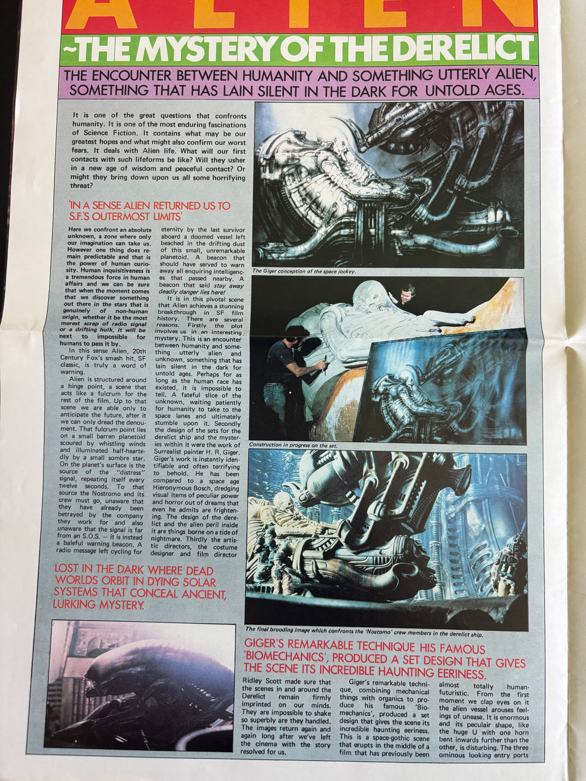 Vintage 1979 Alien (Movie) Official Poster Magazine No.2