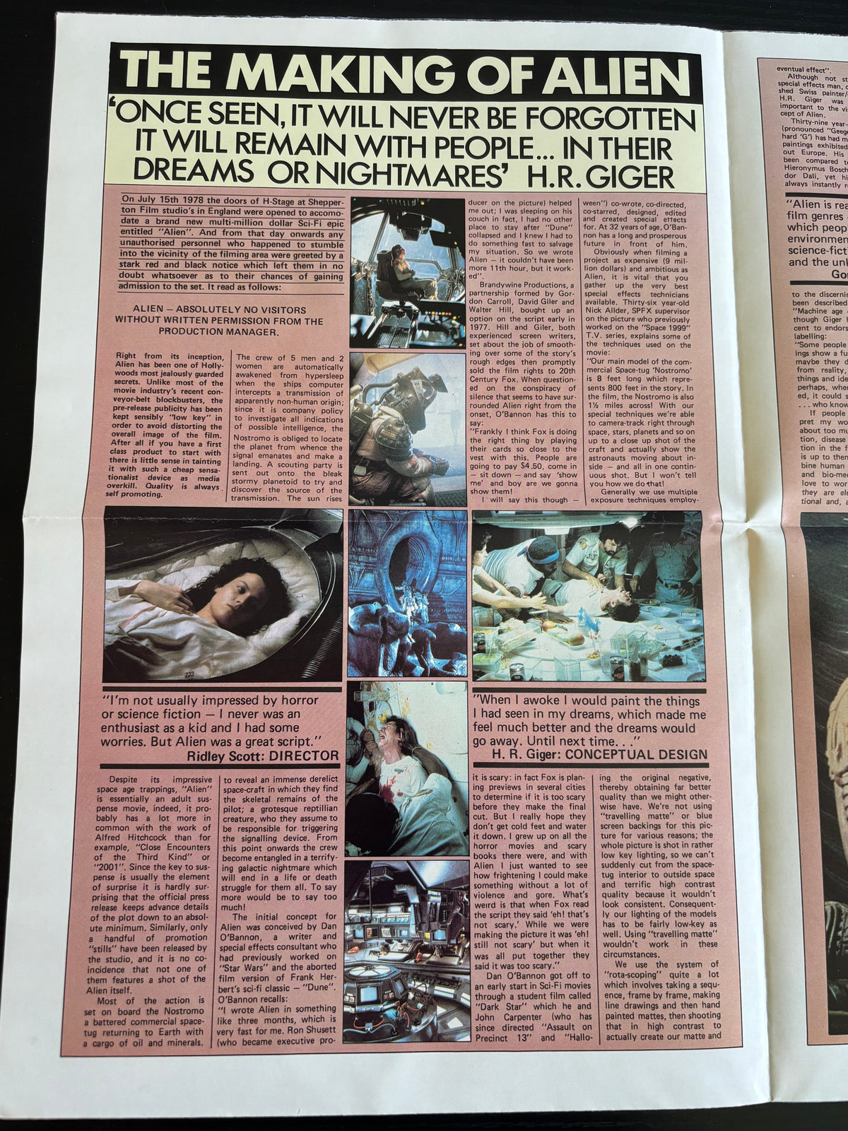 Vintage 1979 Alien Movie Poster Magazine No.1