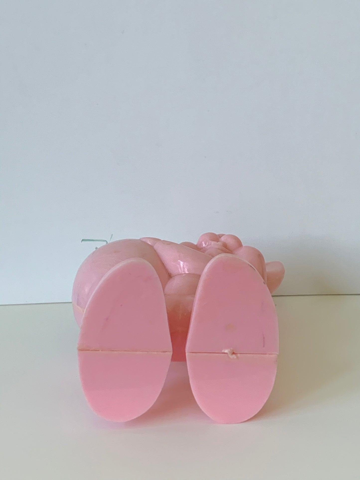 Vintage 1950s Pink Easter Bunny Hard Plastic Candy Container