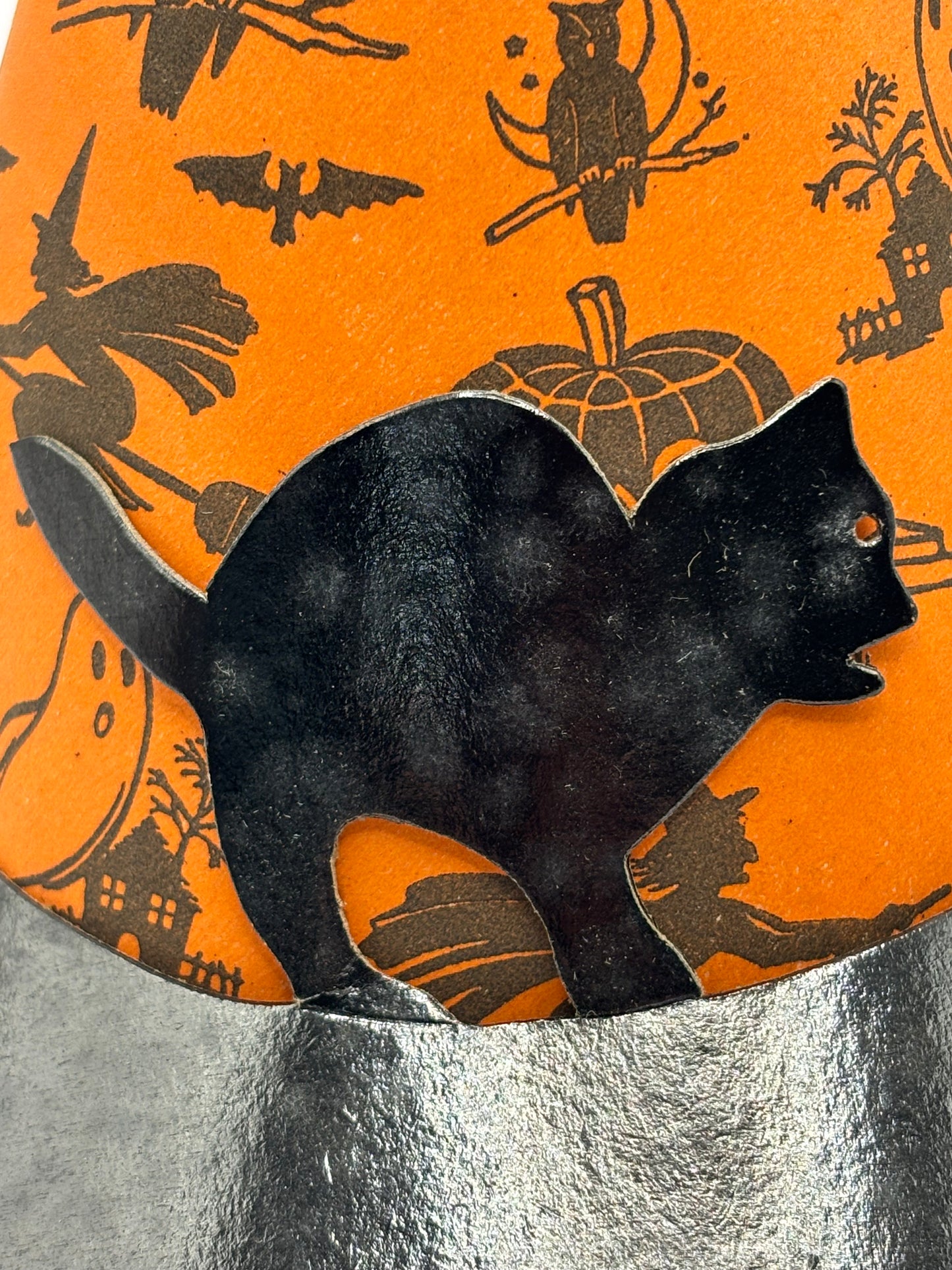 Vintage Halloween 1950s Halloween Party Hat Arched-Back Clack Cat