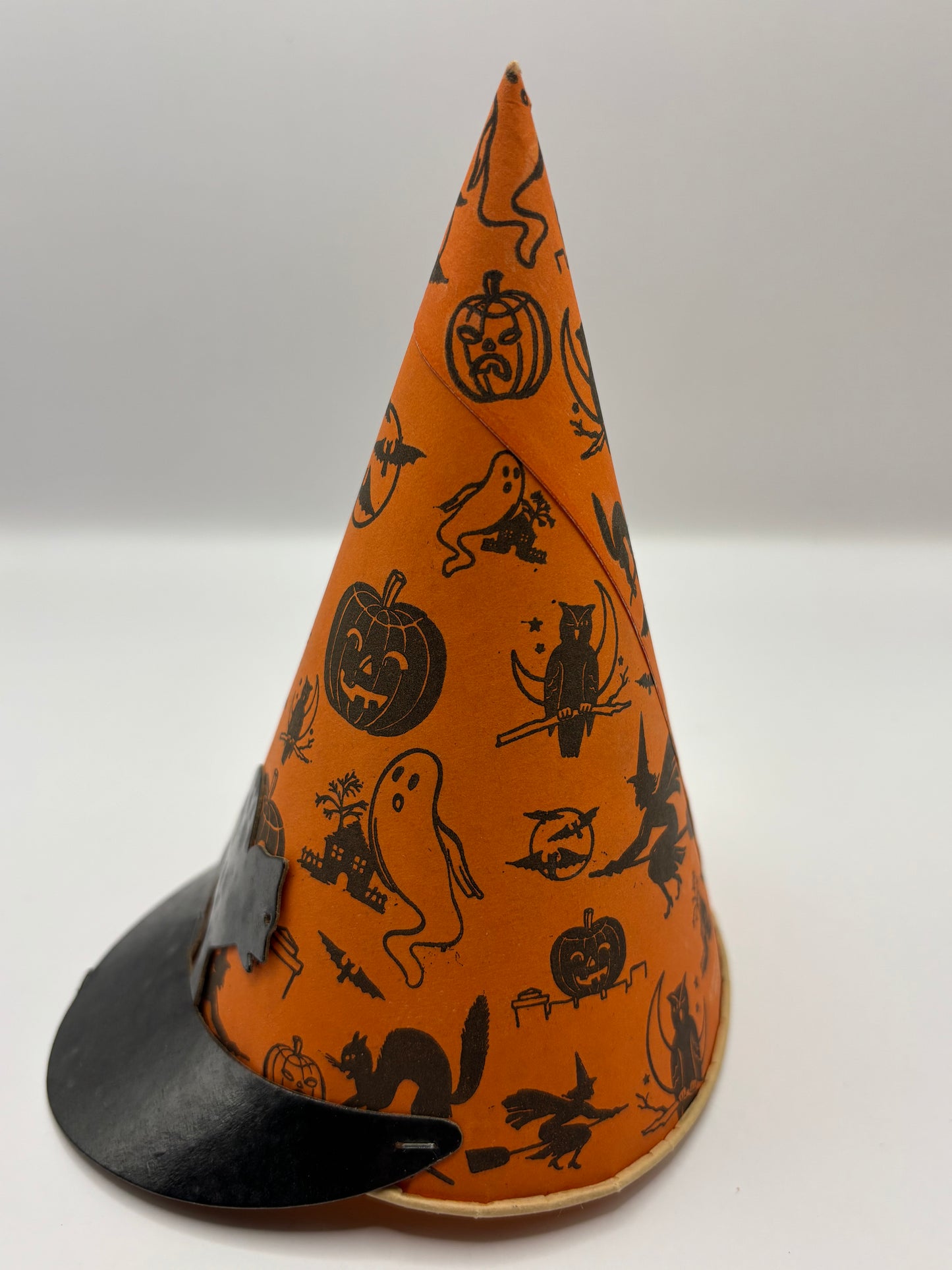 Vintage Halloween 1950s Halloween Party Hat Arched-Back Clack Cat