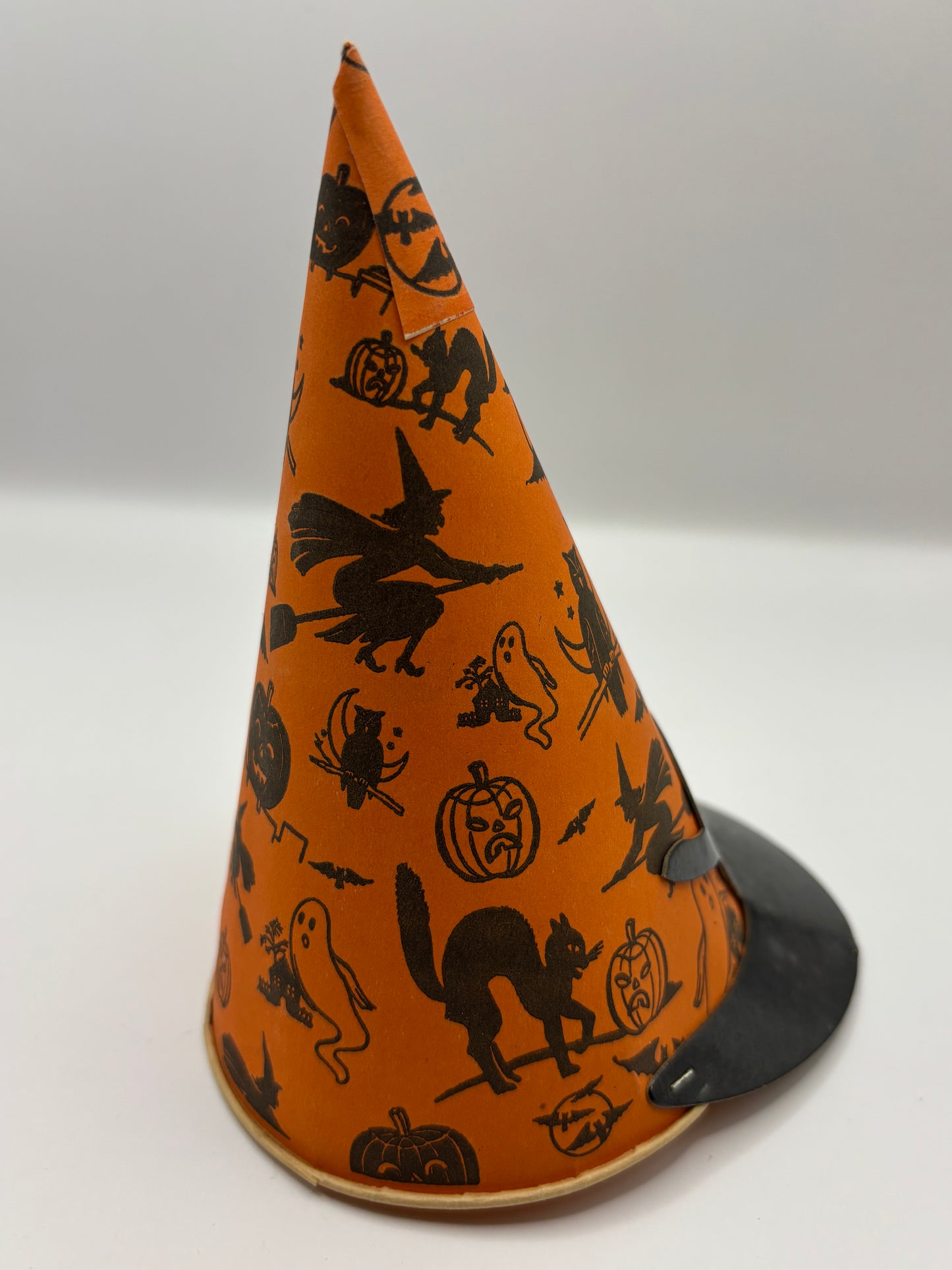 Vintage Halloween 1950s Halloween Party Hat Arched-Back Clack Cat